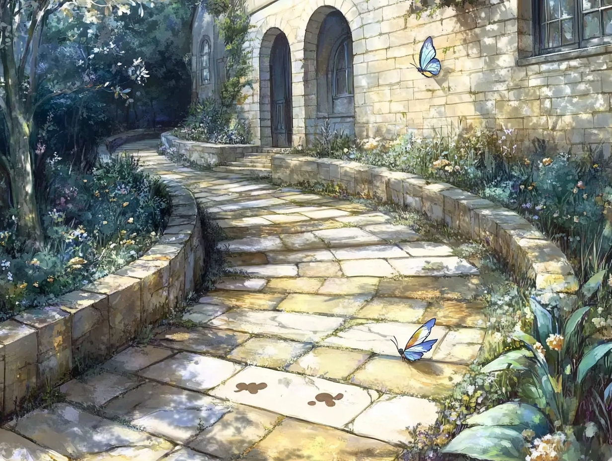 Resident Success Stories: A glowing pathway leading to a radiant house, symbolizing transformation