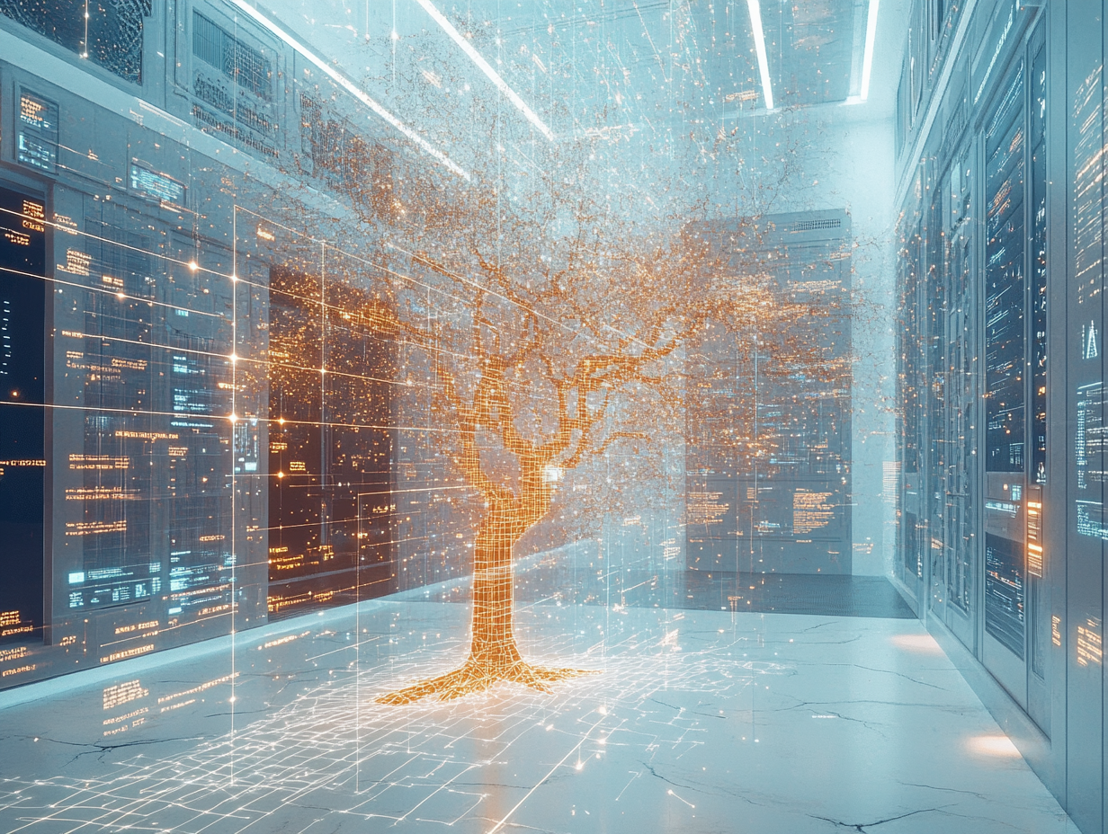 A glowing digital roadmap with career pathways illuminated, symbolizing actionable market insights