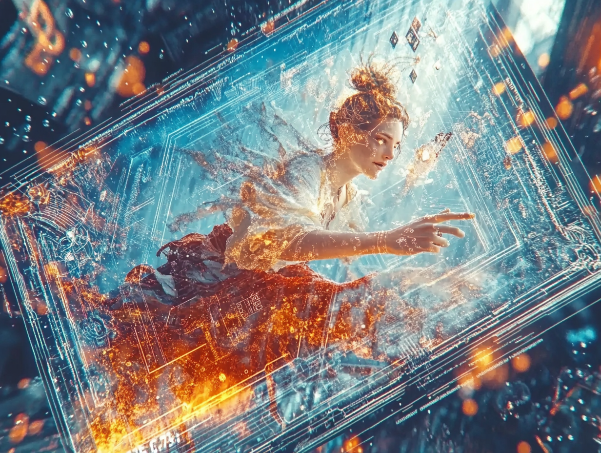 A glowing career archetype card with mystical glyphs, symbolizing gamified insights into personal strengths